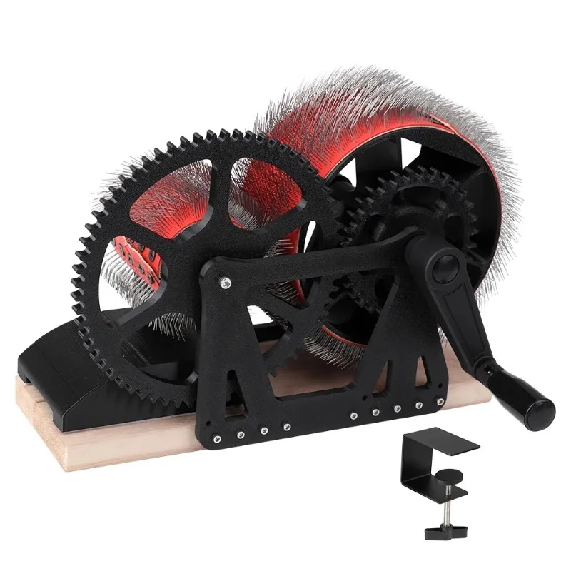 New Hand-Cranked Wool Carder Machine for Felt DIY - Fast Color Mixing Tool for Wool Carding Spinning - Handmade Craft Supplies