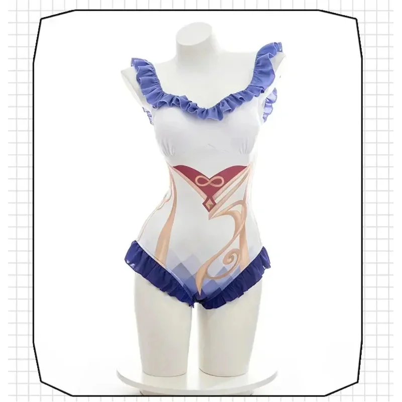 

Genshin женский удар Ganyu Mona, полный комплект сексуального бикини, летний купальник для косплея