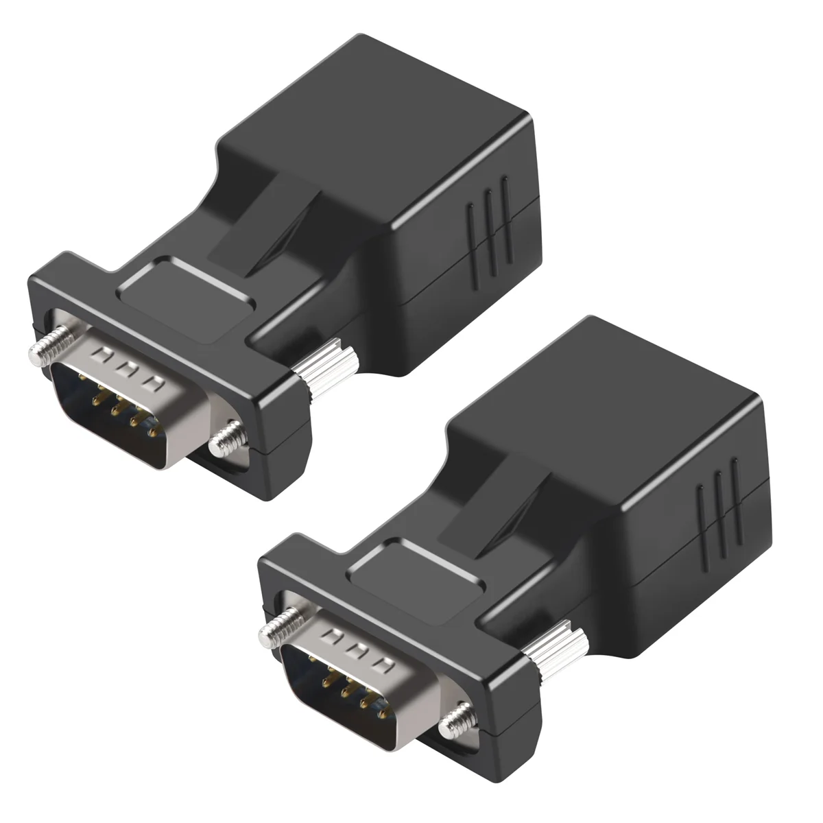 VGA 익스텐더 수-RJ45 CAT5 CAT6 20M 네트워크 케이블 어댑터, COM 포트-LAN 이더넷 포트 변환기, 2 팩