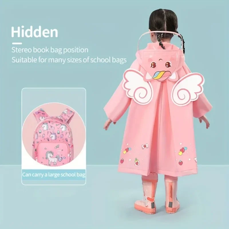 Stay Dry & Comfy in the Rain: Outdoor Cycling Kids Rain Poncho Hooded Jacket for Girls & Boys!