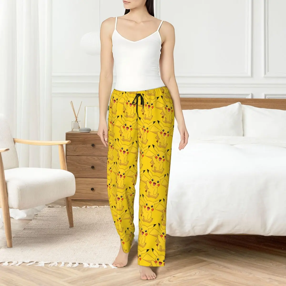 

Custom Print P-Pikachus Pajama Pants Women's Cute Sleep Sleepwear Bottoms with Pockets