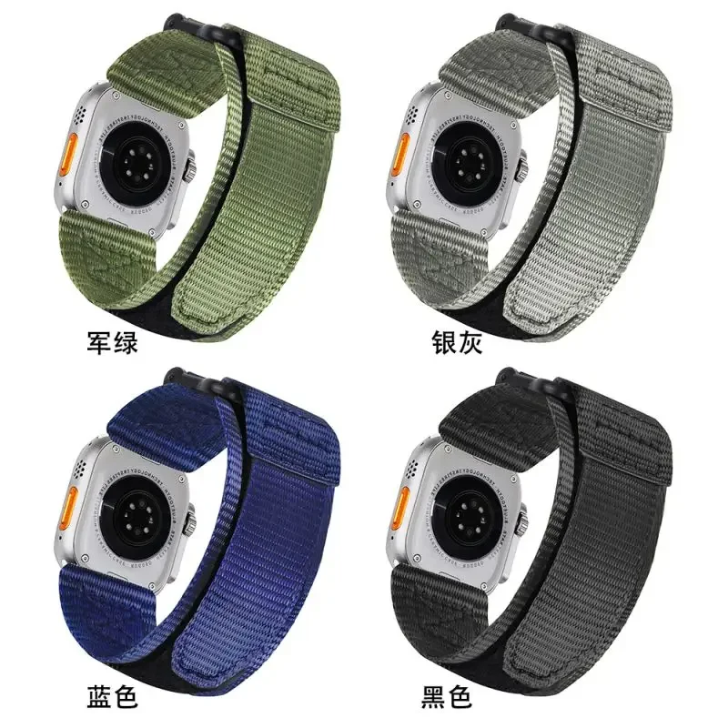 Correa de reloj de nailon para deportes al aire libre, correas de reloj para Apple Watch Series 9 Ultra 8 7 6 5 4 SE 42mm 49mm, correa de muñeca para IWatch Gym