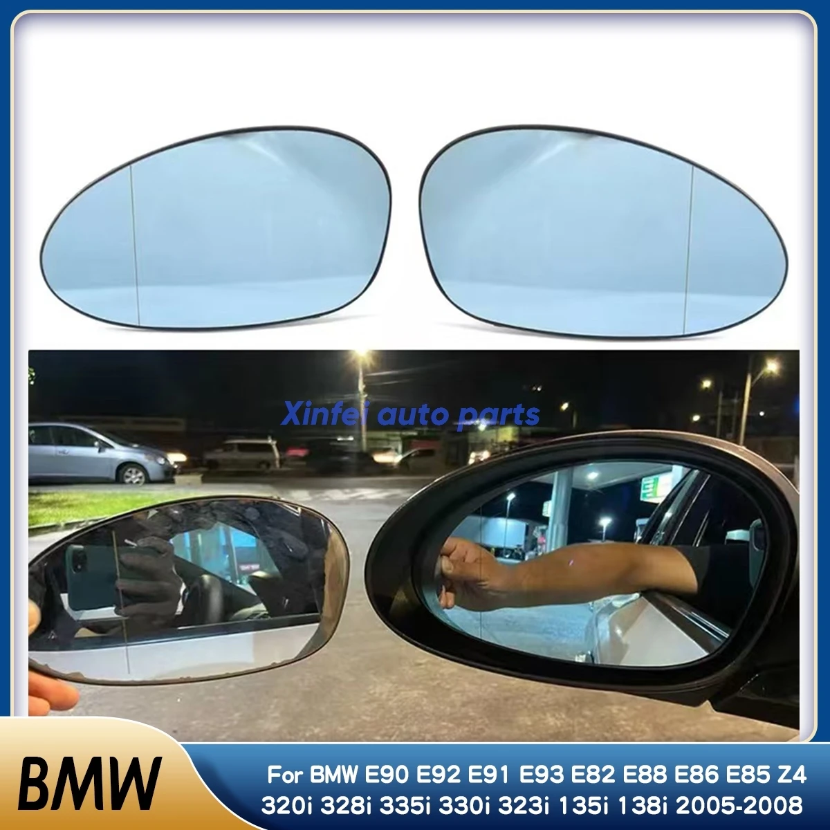 

Wing Mirror Glass Len For BMW E90 E92 E91 E93 E82 E88 E86 E85 Z4 320i 328i 335i 330i 323i 135i 138i 2005-2008 Heated Accessories