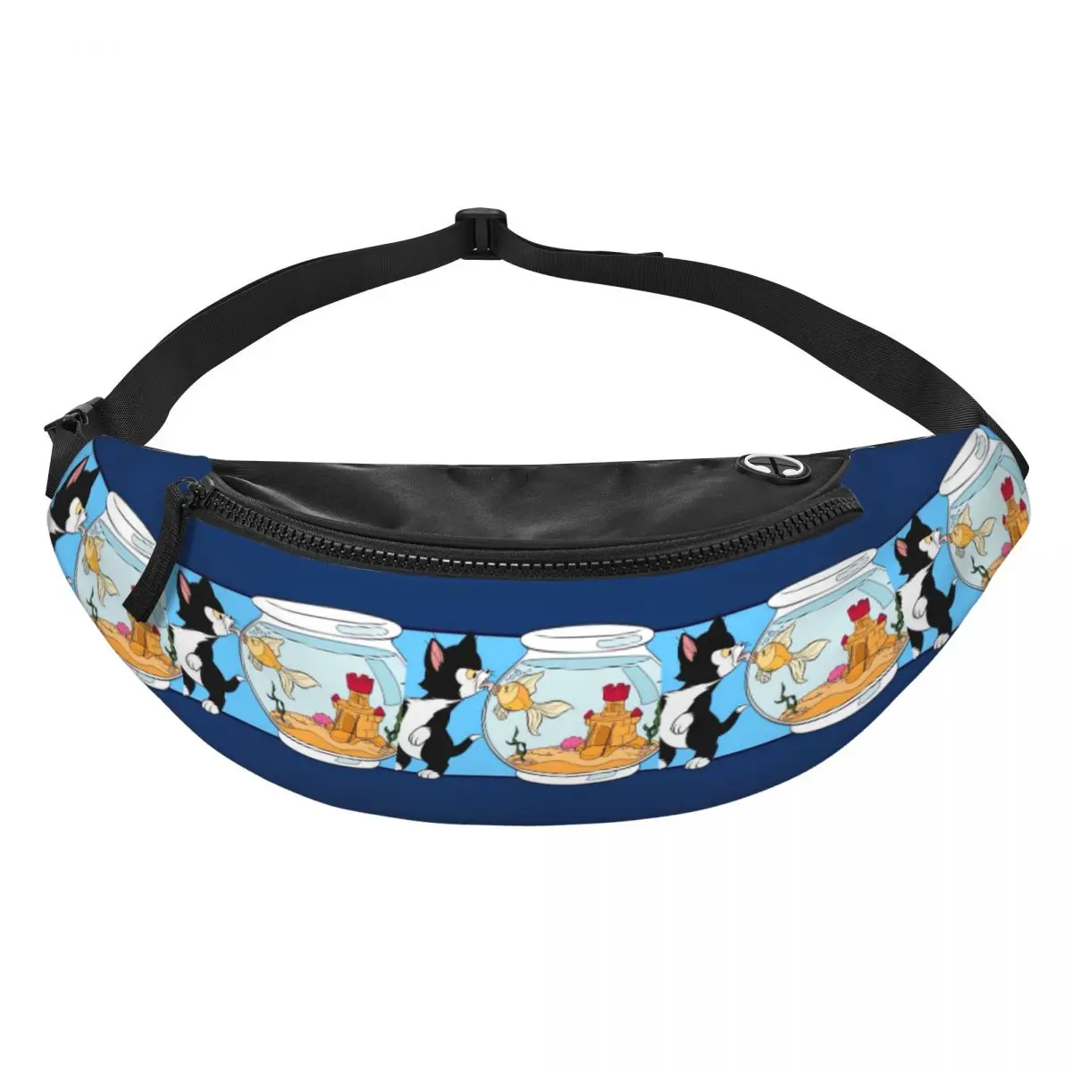 

Custom Cartoon P-Pinocchio Fanny Pack for Women Men Fashion Crossbody Waist Bag Cycling Camping Phone Money Pouch