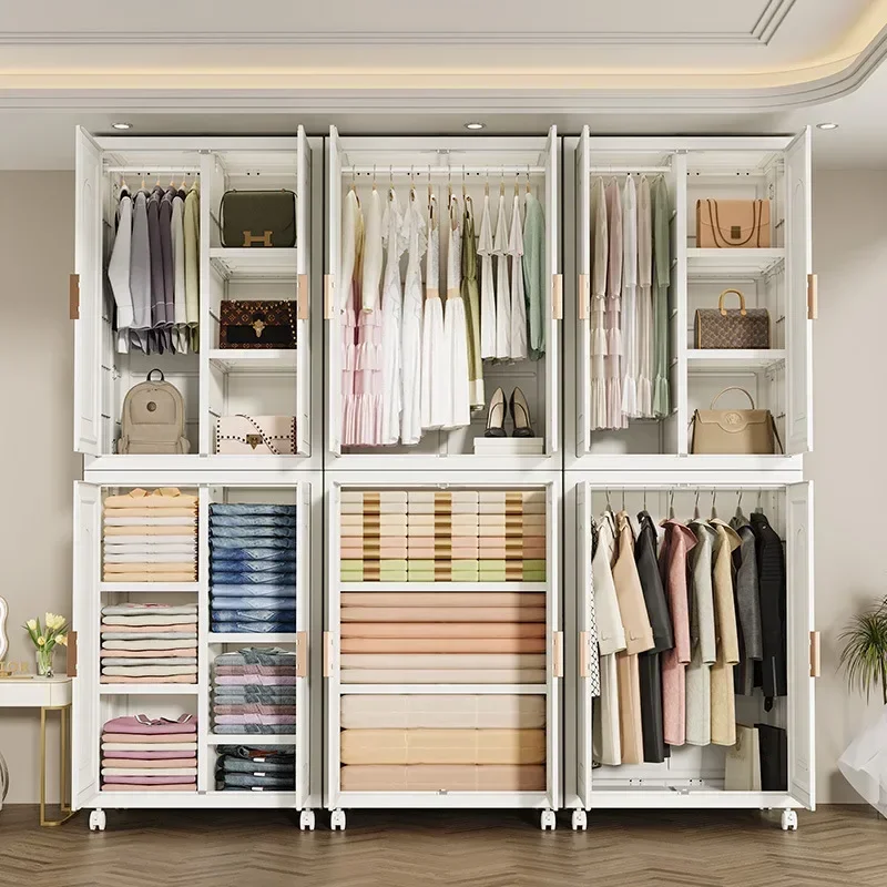 Assembly Simple folding storage cabinet large capacity closet household bedroom clothes home Living room Multi-layer wardrobe