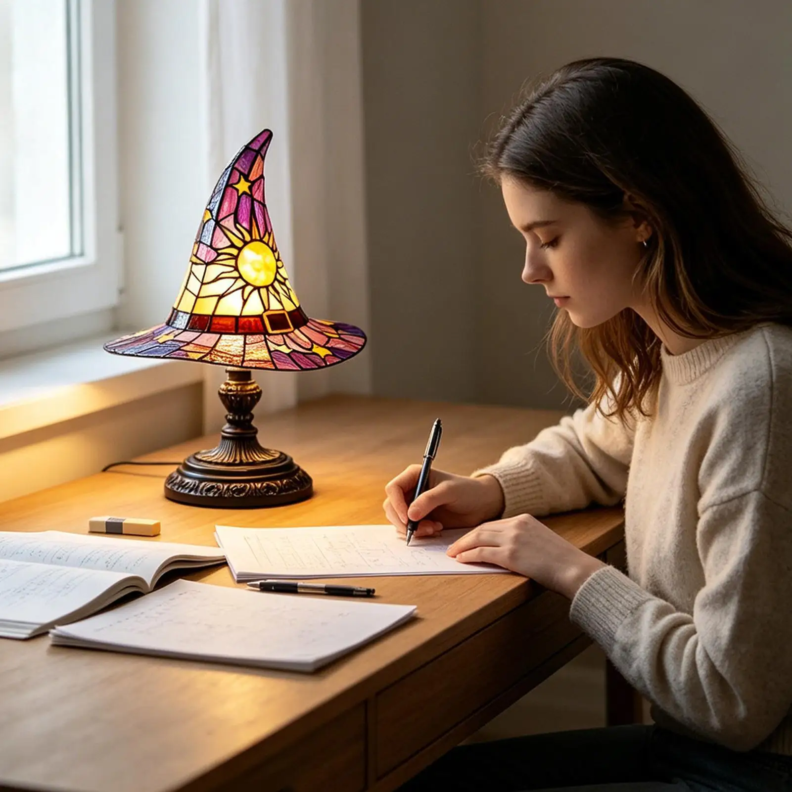 Gothic Lamp Spooky Sun Star Night Lights Decorative Spooky Lamp Witch Lights For Bedroom Living Room Indoor Office Table Desk