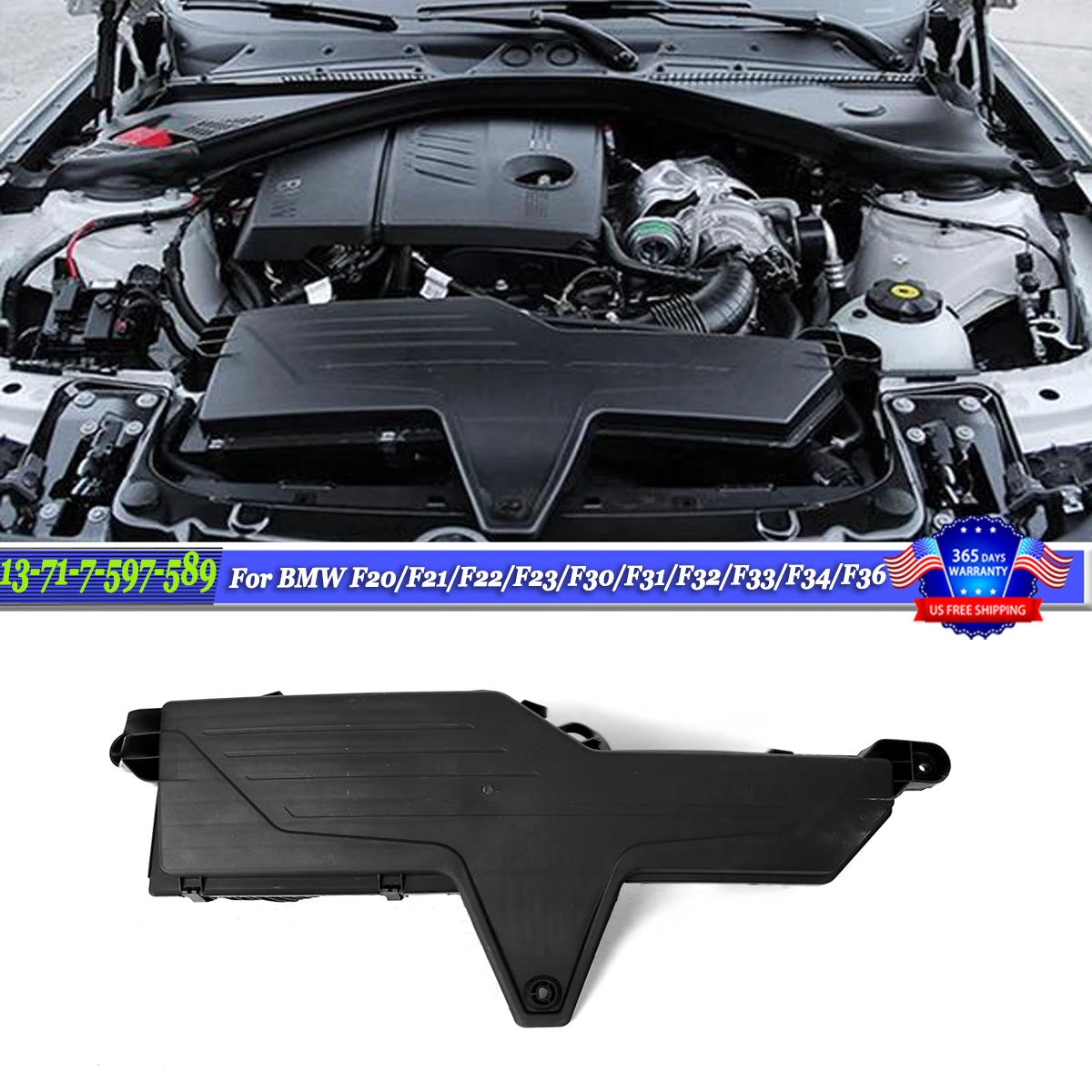 

For BMWF20/F21/F22/F23/F30/F31/F32/F33/F34/F36 228i 320i 328i 428i Air Cleaner Intake Filter Box Housing 13717597589