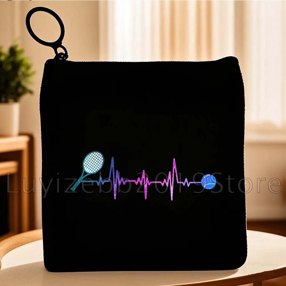 Tennis Squash Speler Minnaar Aquarel Art Print Geschenken Canvas Portemonnee Tas Reizen Sleutel Opslag Kaart Zakken Portemonnee Etui