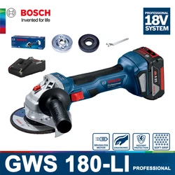 BOSCH GWS 180-LI Angle Grinder Cordless Rechargeable Grinder Cutting Machine Portable Polisher Brushless Professional GWS 180 LI