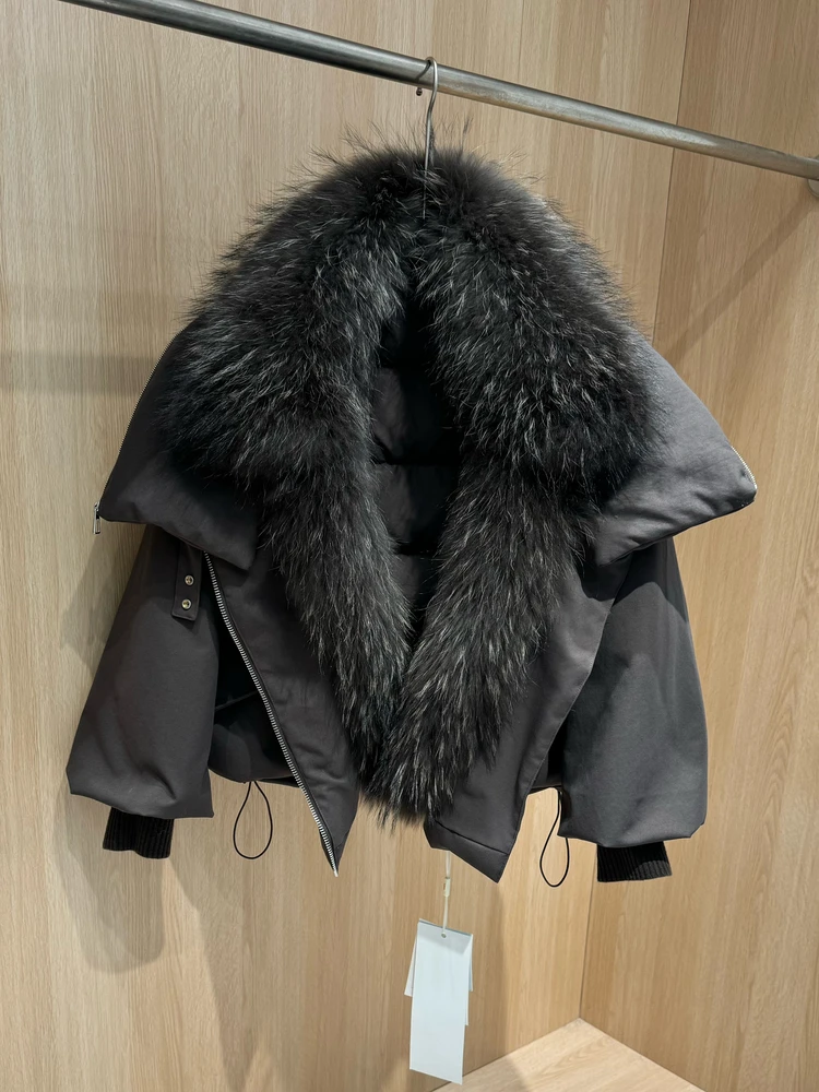  Fur Collar down Jaet Women's ort Loose Thiened Warm Outerwear Faionable Winter Coat l Big Fur Collar