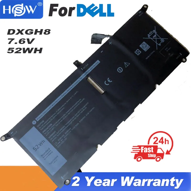 

7.6V 52Wh New DXGH8 Laptop Battery For Dell XPS 9370 9380 Inspiron 13 5390 5391 7390 7391 2-in-1 7490 P82G H754V G8VCF