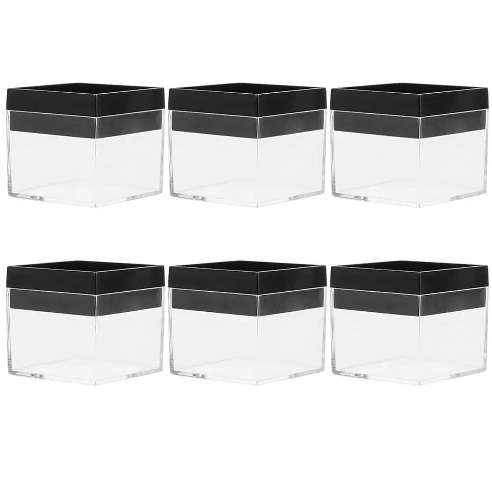 6Pcs Transparent Specimen Box Clear Display Case for Minerals Insects Flowers Premium Plastic Storage Organizer Desktop Showcase