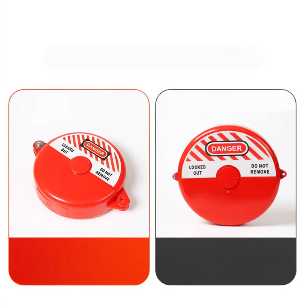 Professional Safety Valve Lockout Industrial Gate Valve Lock Device Handwheel Protective Guard Equipment Maintenance Red Nylon