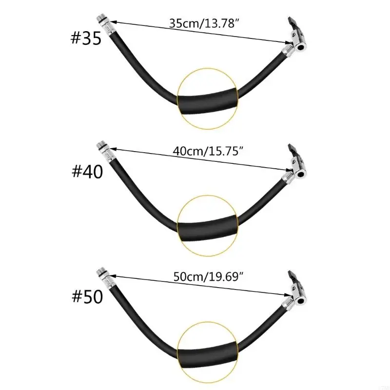 U75E 35cm/40cm/50cm Tabung Ekstensi 1/4 Benang Inflasi Ban Inflasi Pompa Tabung Ban Konektor Inflator Kompresor Selang