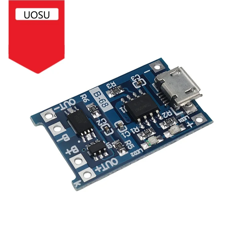 1Pcs TP4056 5V 1A Lithium Battery Charger Module with Protection Micro USB Type-C 18650 Charging Board Dual Functions Li-ion