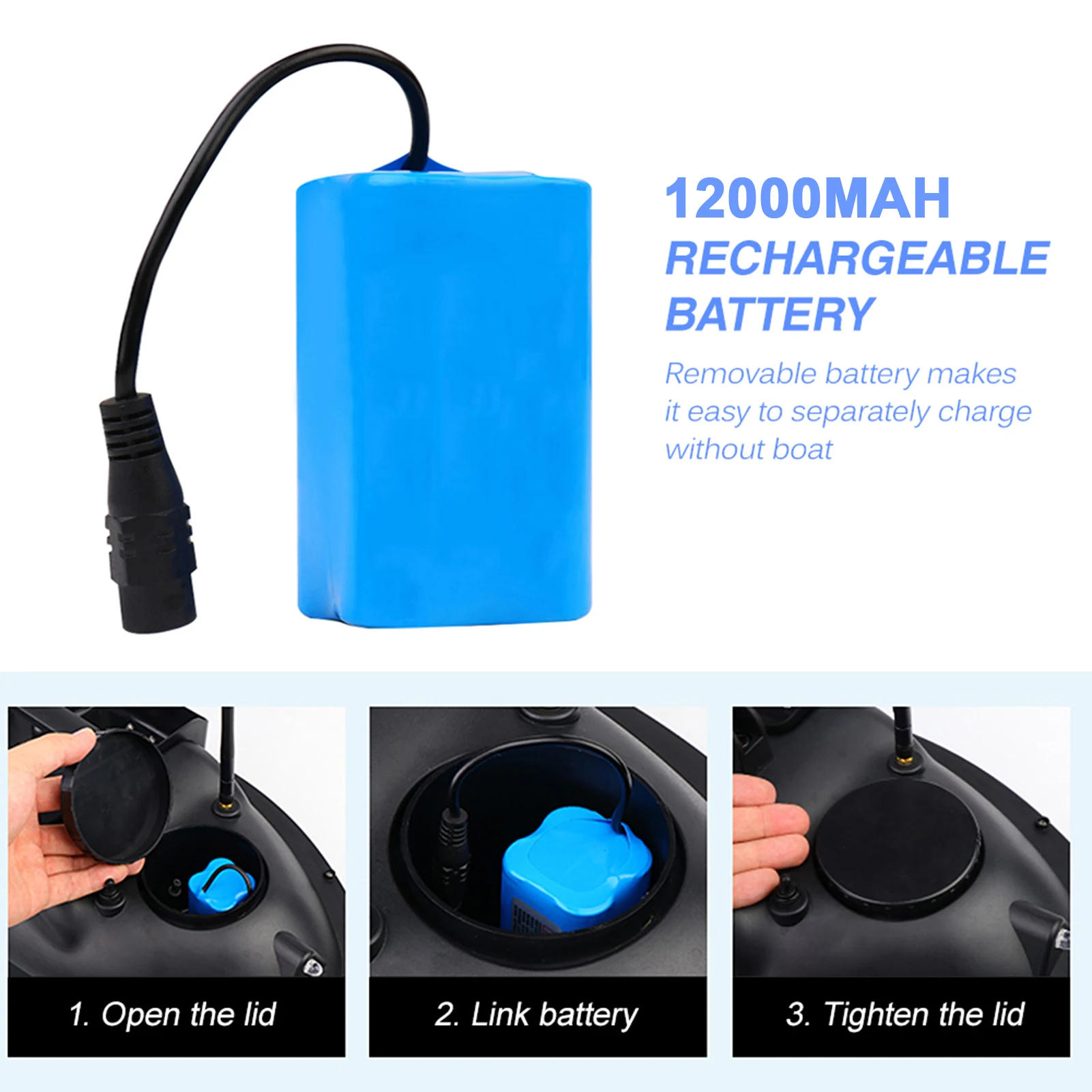 Intelligente fernbedienung rc boot köder position ierungs punkt gps mit fester geschwindigkeit kreuzfahrt 5200mah/12000mah mit automatischer rückführung – Detail 9