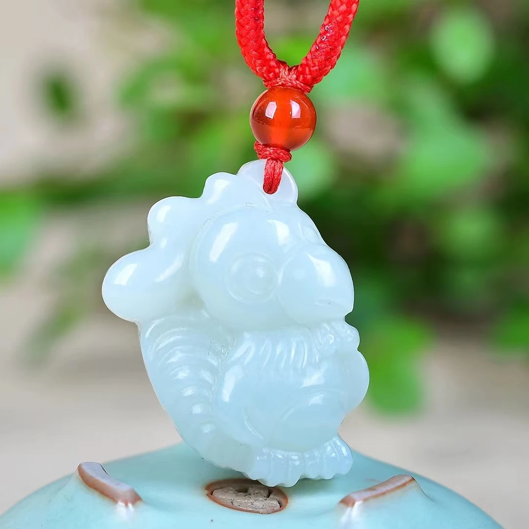 Hetian Jade Pendant Rooster Cute Cartoon Version Jewelyr P0059