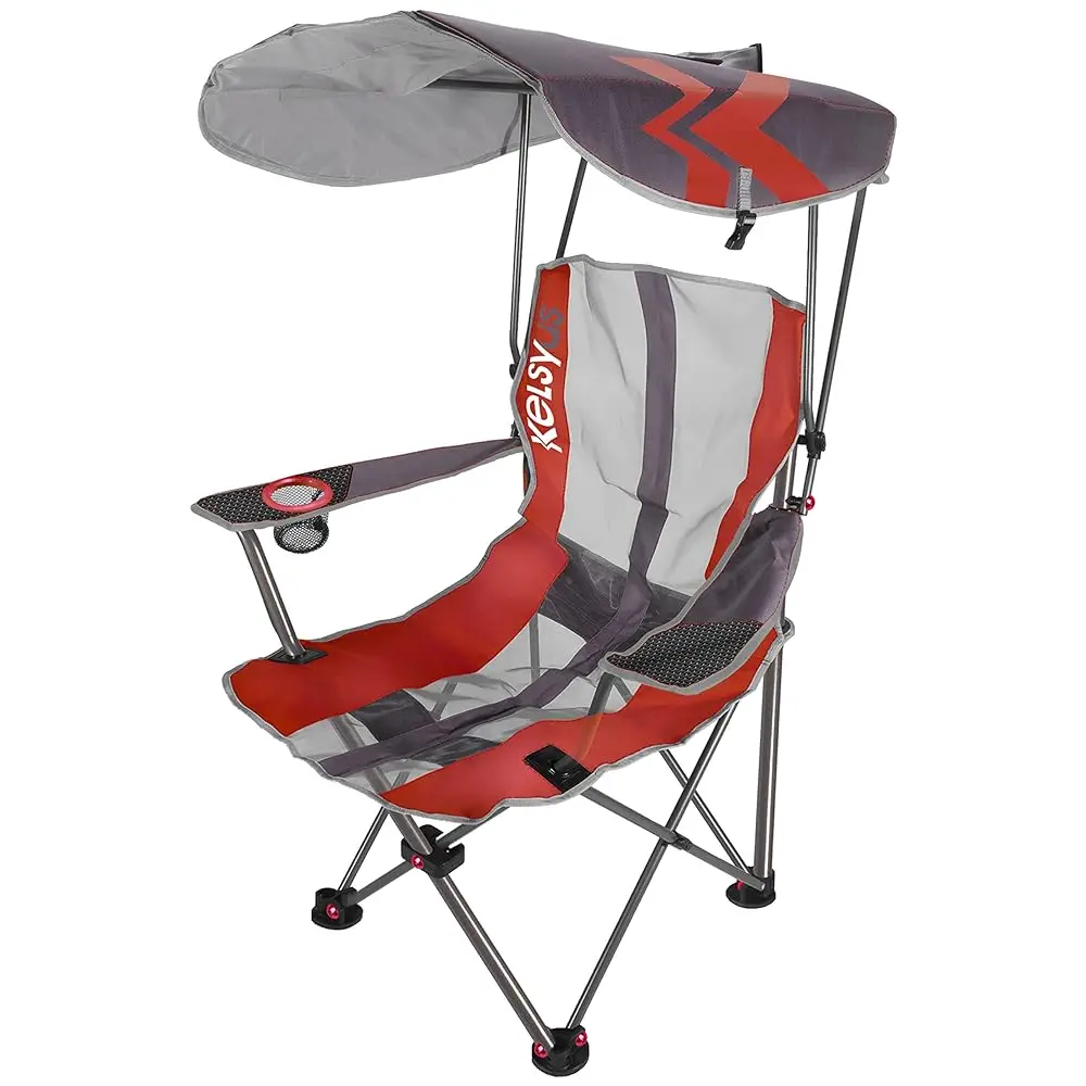 

Original Foldable Canopy Chair For Camping, Tailgates, And Outdoor Events, Grey/Red
