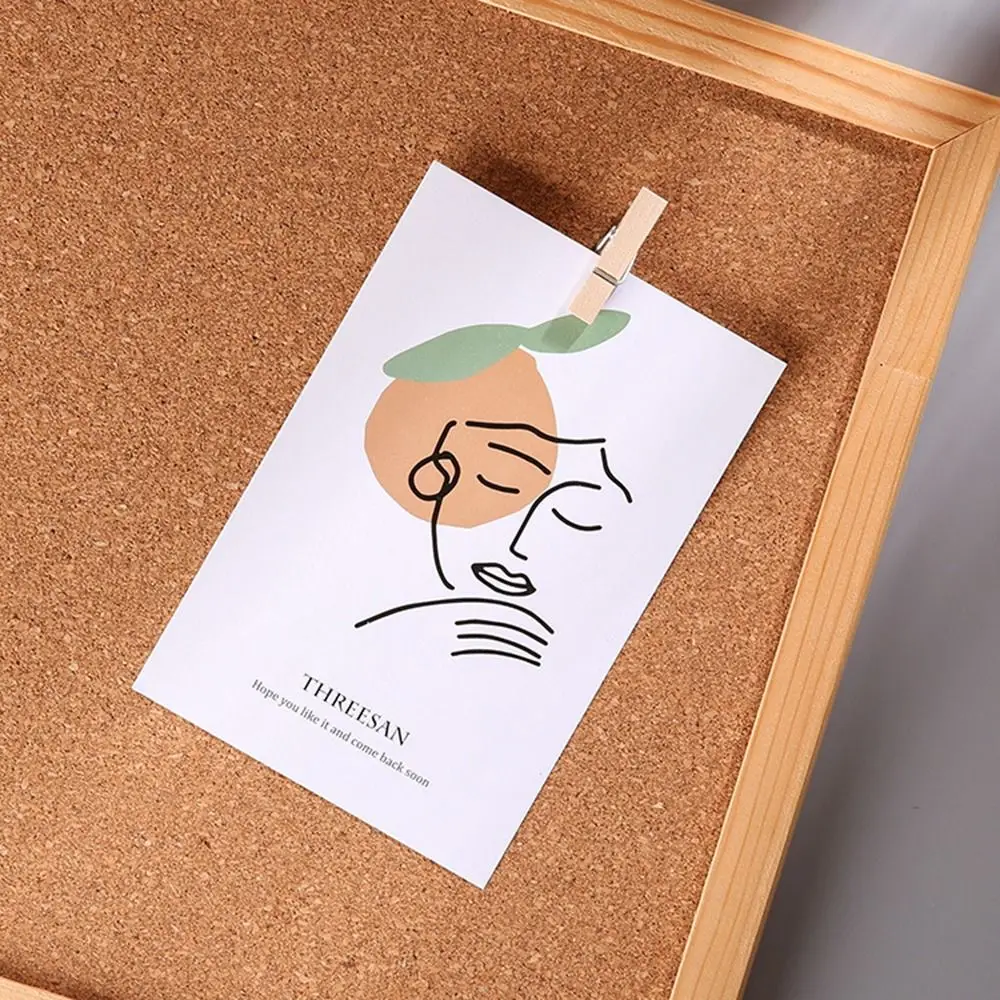 20Pcs/Box Creative Wooden Clip Push Pins Reusable Durable Thumb Tacks Convenient DIY Blackboard Push Pins Photo Wall Decor