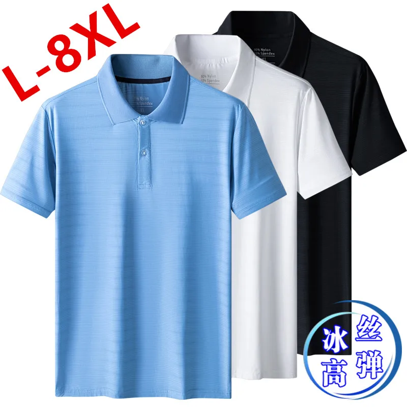 

Polo Shirt Men Plus Size Business Shirt 8XL Short Sleeve Breathable Tops Camisetas Hombre Men Clothing Oversized T Shirt