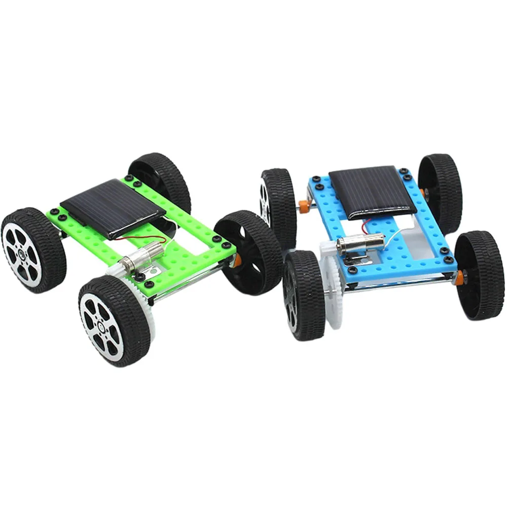 Mini Solar Car DIY Assemble Toy Set Solar Powered Car Kit Educational Science Solar Car Kit for Kid DIY Child Early Educational