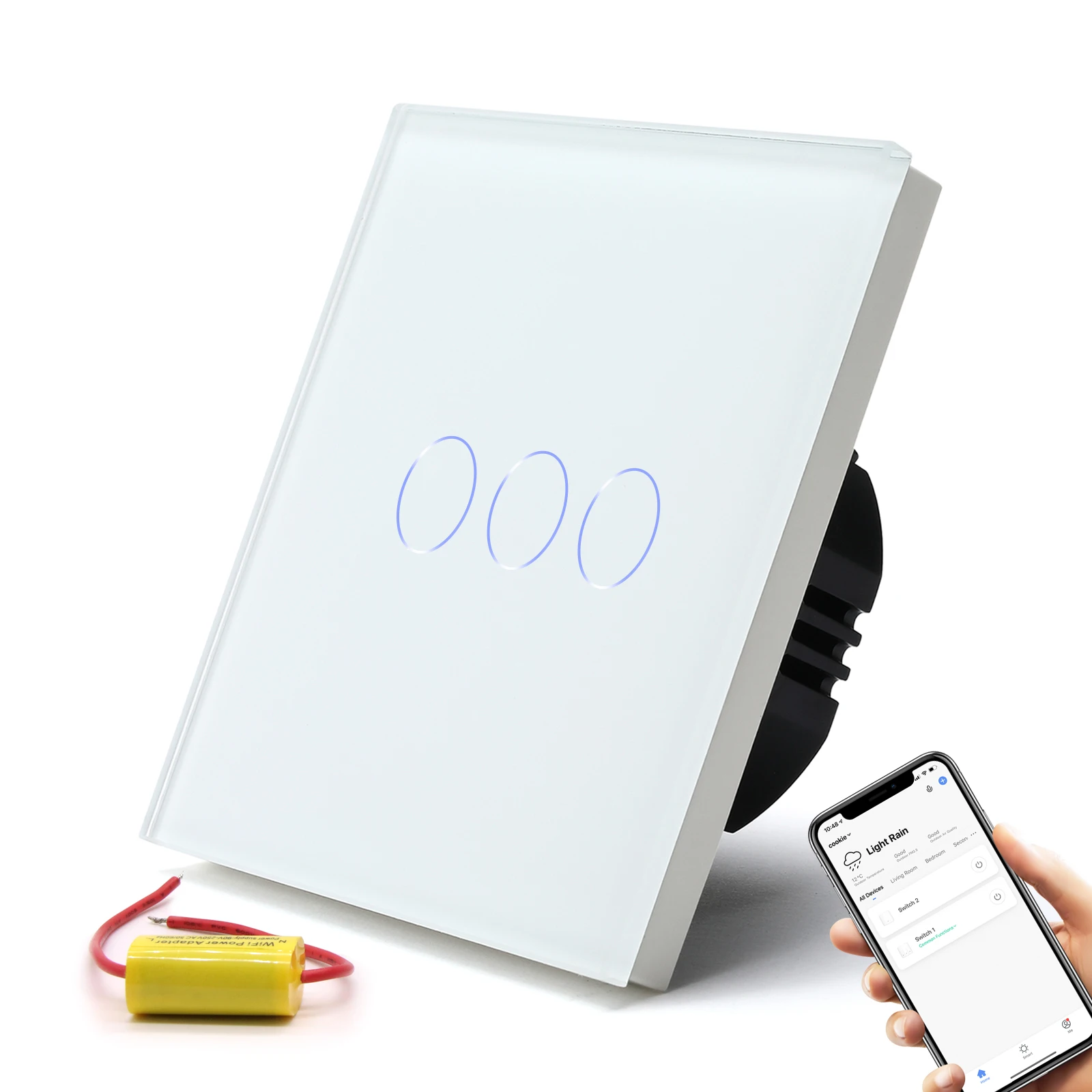 BSEED WIFI Schalter Serie Wand Smart Licht Schalter Blaue LED Hintergrundbeleuchtung Glas Tuya APP Touch Schalter EU Standard Keine Neutral 10