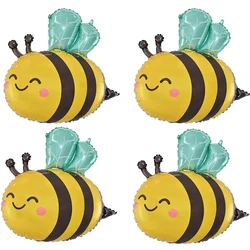 4Pcs/Pack Bee Foil Balloons Bee Birthday Party Decorations Supplies for Wedding Birthday Bee Theme Party Baby Shower Decorations