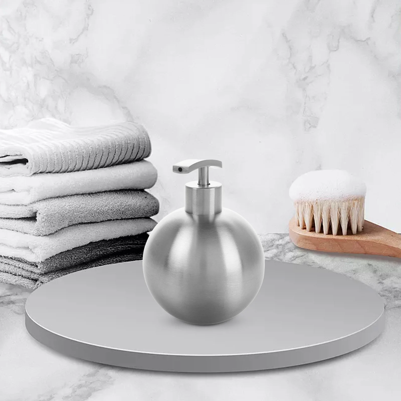 

Stainless Steel Soap Dispenser Multi-Function Liquid Container Pump for Bathroom Kitchen Hand Soap Lotion Dishwasher Dispenser