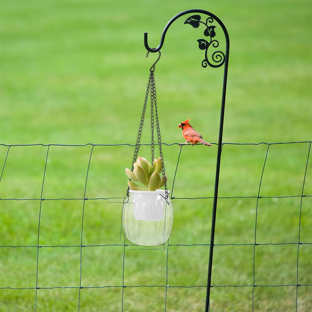 

2Pcs Clear Self Watering Hanging Baskets Modern Design Durable Plastic for Indoor Outdoor Gardens Home Patios Hanging