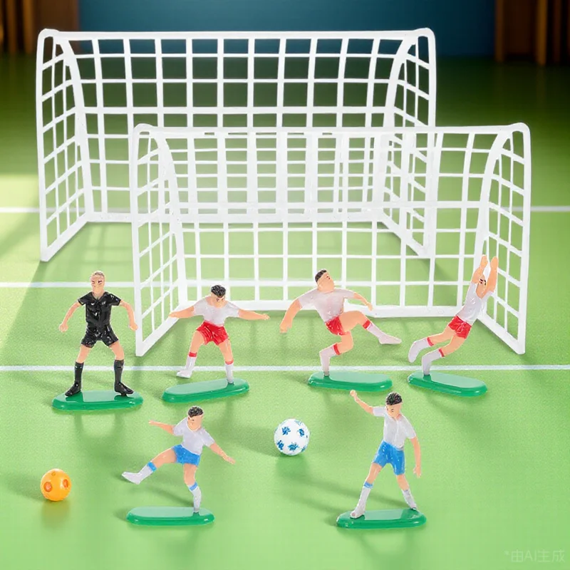 

Cake Topper Football Set Soccer Players and Goals for Birthday Party Decor Food Grade Plastic Safe Football Cake Topper