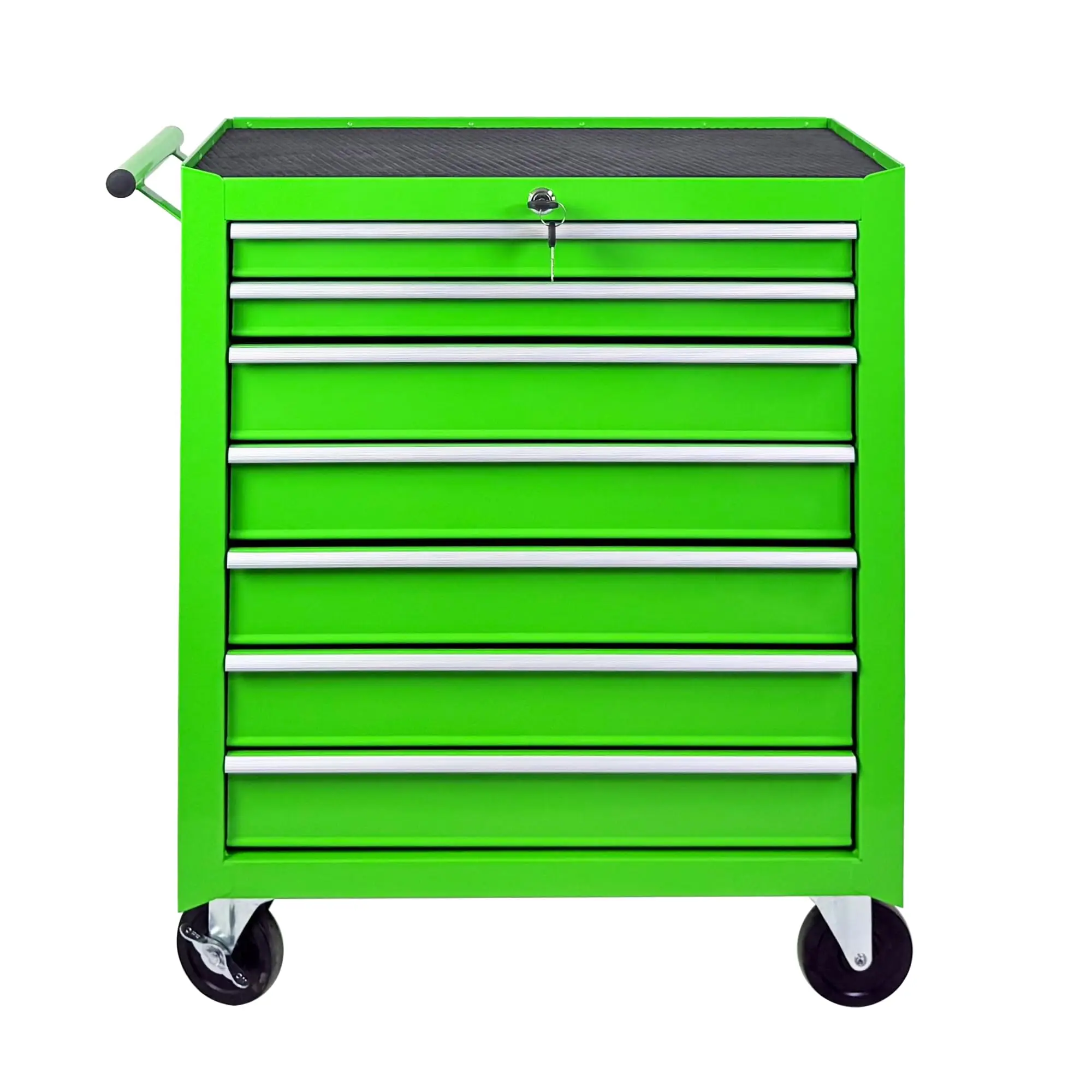 7-Drawer Lockable Rolling Tool Chest, Green | Heavy Duty Steel Tool Chest with Wheels,Drawer Liners,Enhanced Packaging