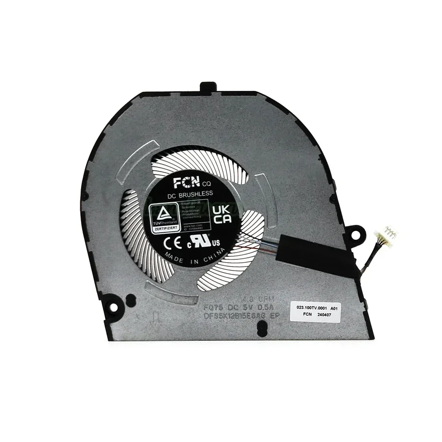 مروحة تبريد وحدة المعالجة المركزية للكمبيوتر المحمول الأصلي الجديد لأجهزة DELL Inspiron 14 5430 Cooler FQ75 DC 5V 0.5A DFS5K12B15E6AG 023.100TV.0001 0JXC52
