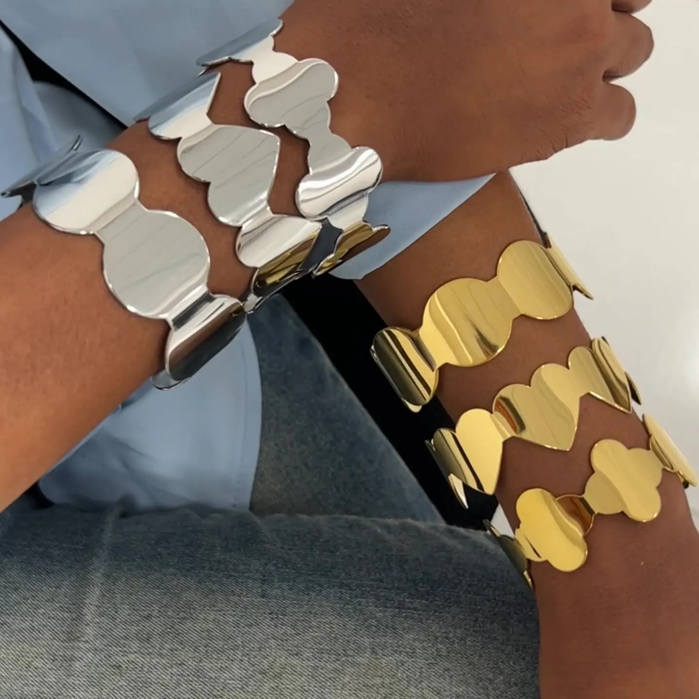 سوار عريض ناعم بتلات البرسيم الفاخرة بأربع أوراق #5