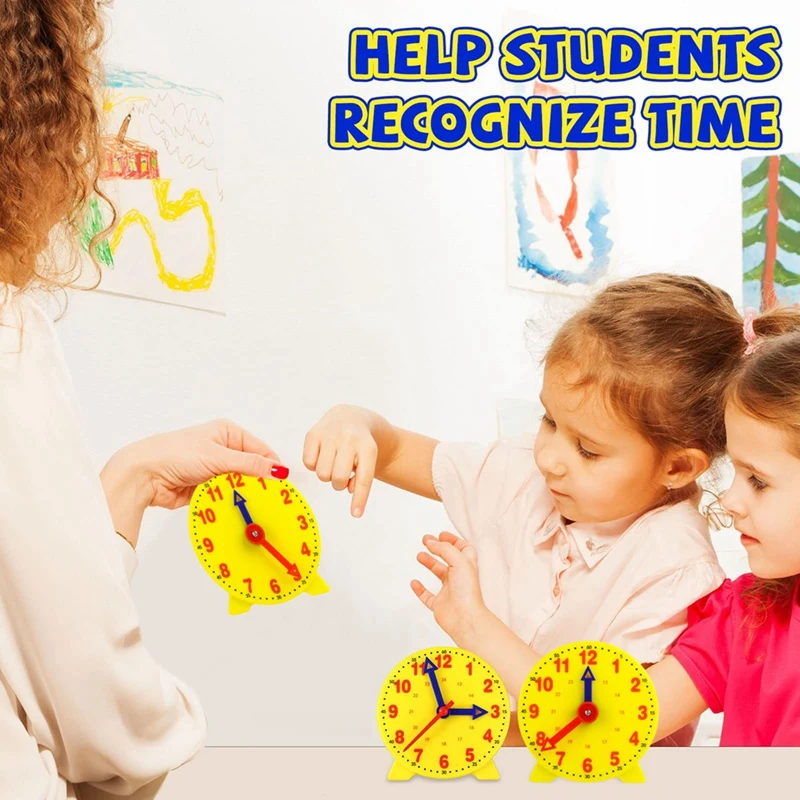 4 Inch Student Learning Clock Time Model Teacher Gear Clock Two-Hand Linkage Clock Model