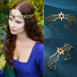 Goddess Cosplay Round Elves Crowns Tiara  Adjustable Unisex Jewelry Alloy Headband Hair Accessories Gifts Prop