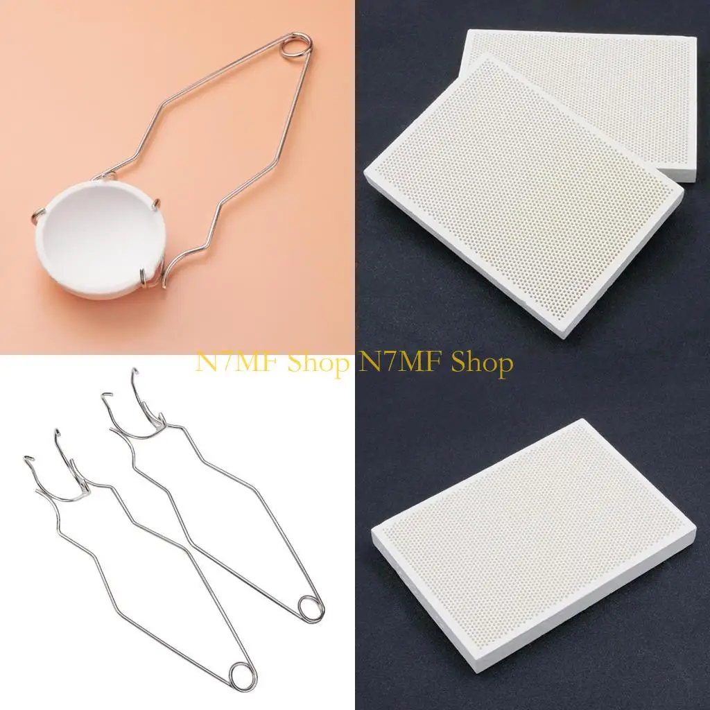 

N7MF 5pcs Crucible Set Set Stringing Board щипцы обрабатывают металлическую таяльную миску, подходящее для золотой медной