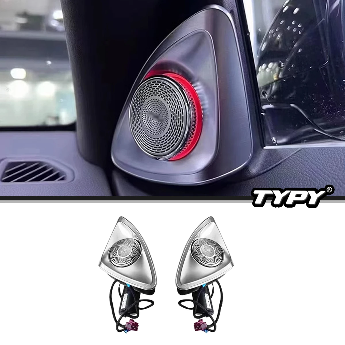 

64 Colors 4D Rotating Tweeter Speaker For Benz W222 W223 W205 W213 W117 C-Class E-Class S-Class GLC GLA GLB LED Ambient Light