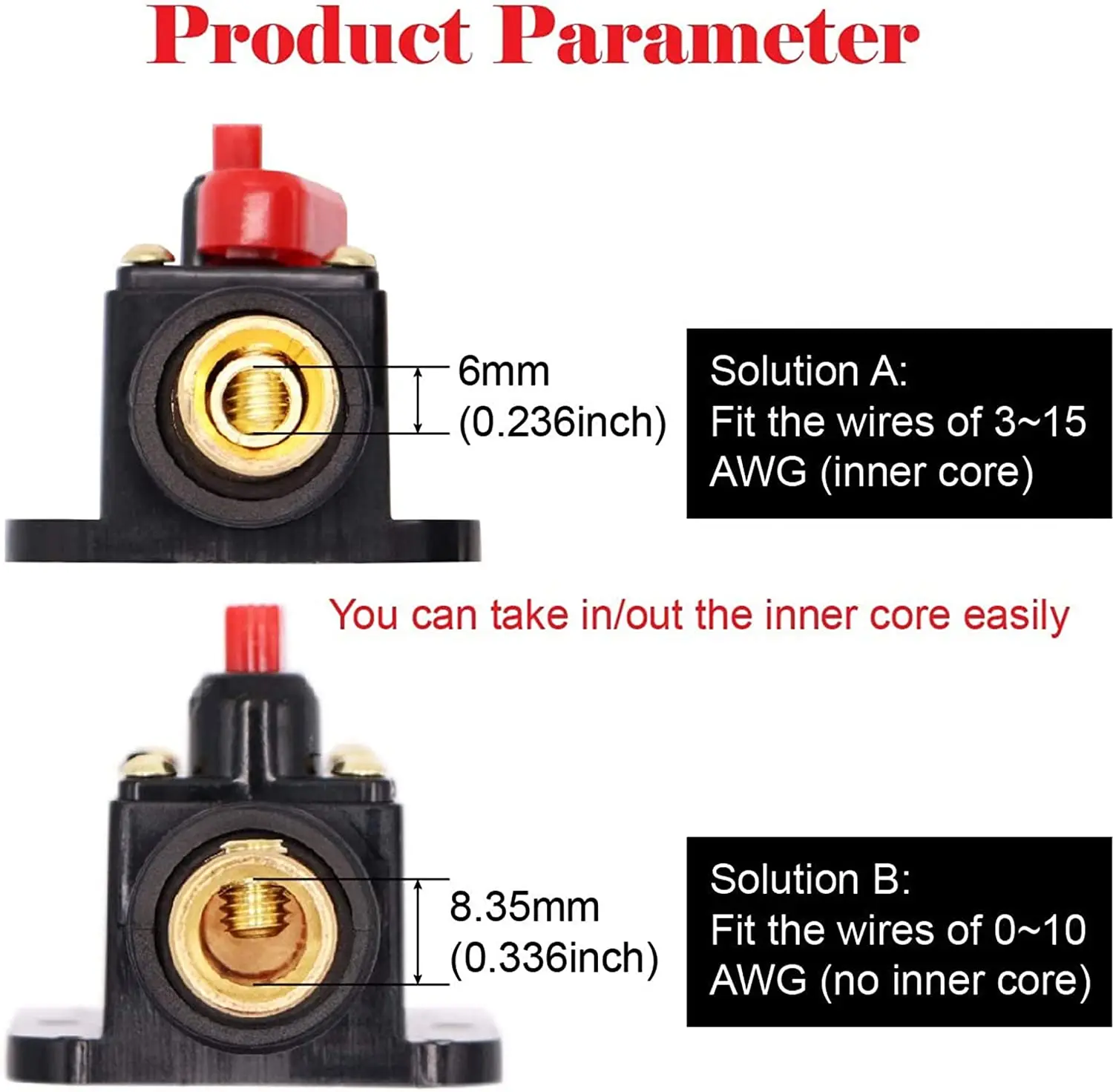 30A-150A Power Self-recovery Circuit Breaker, Car Audio Conversion Protection, Disconnect Fuse Holder 12V-24V DC