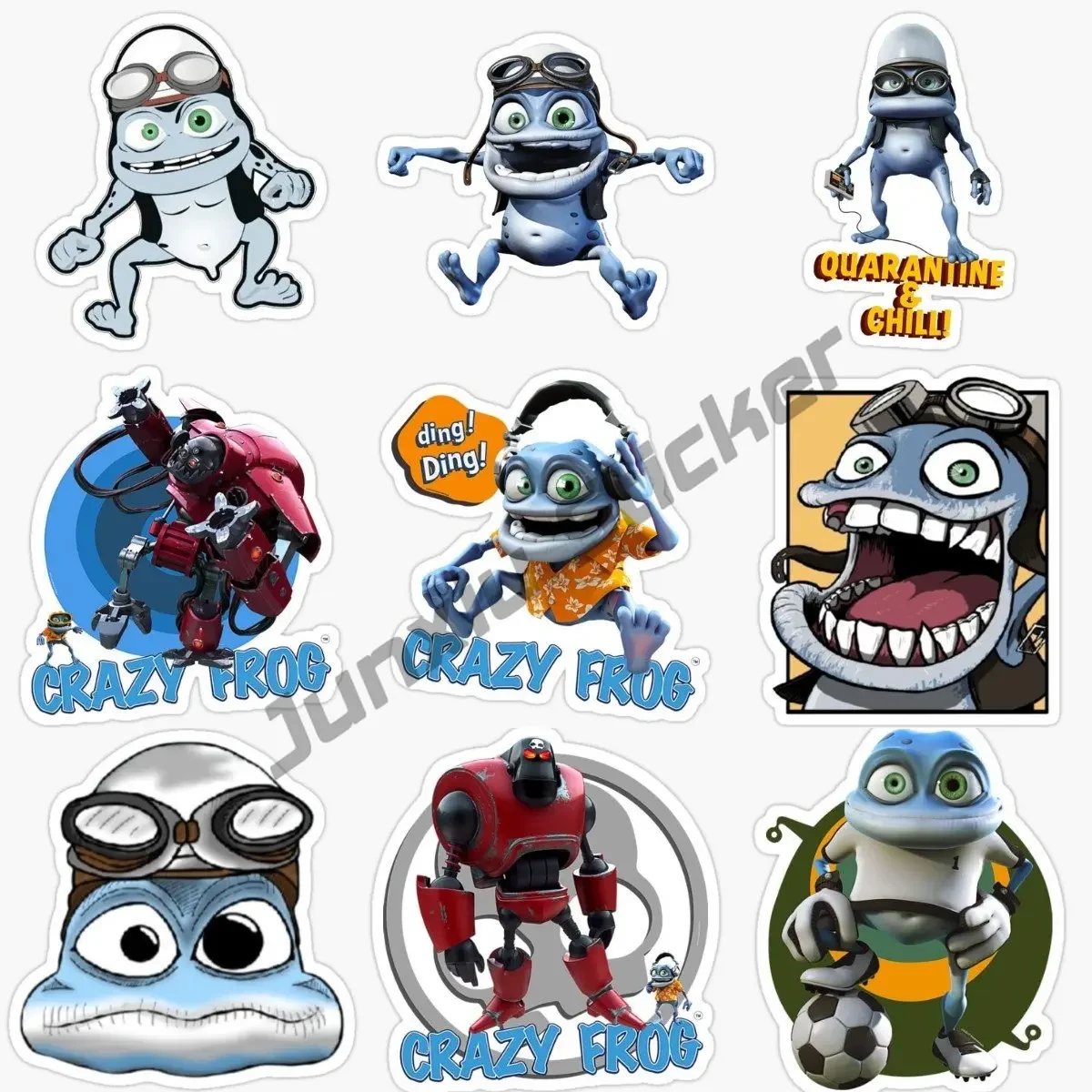 

Funny Crazy Frog Car Stickers Motorcycle Decals Cartoon Decorative Accessories,to Cover Scratches Waterproof PVC Decorative