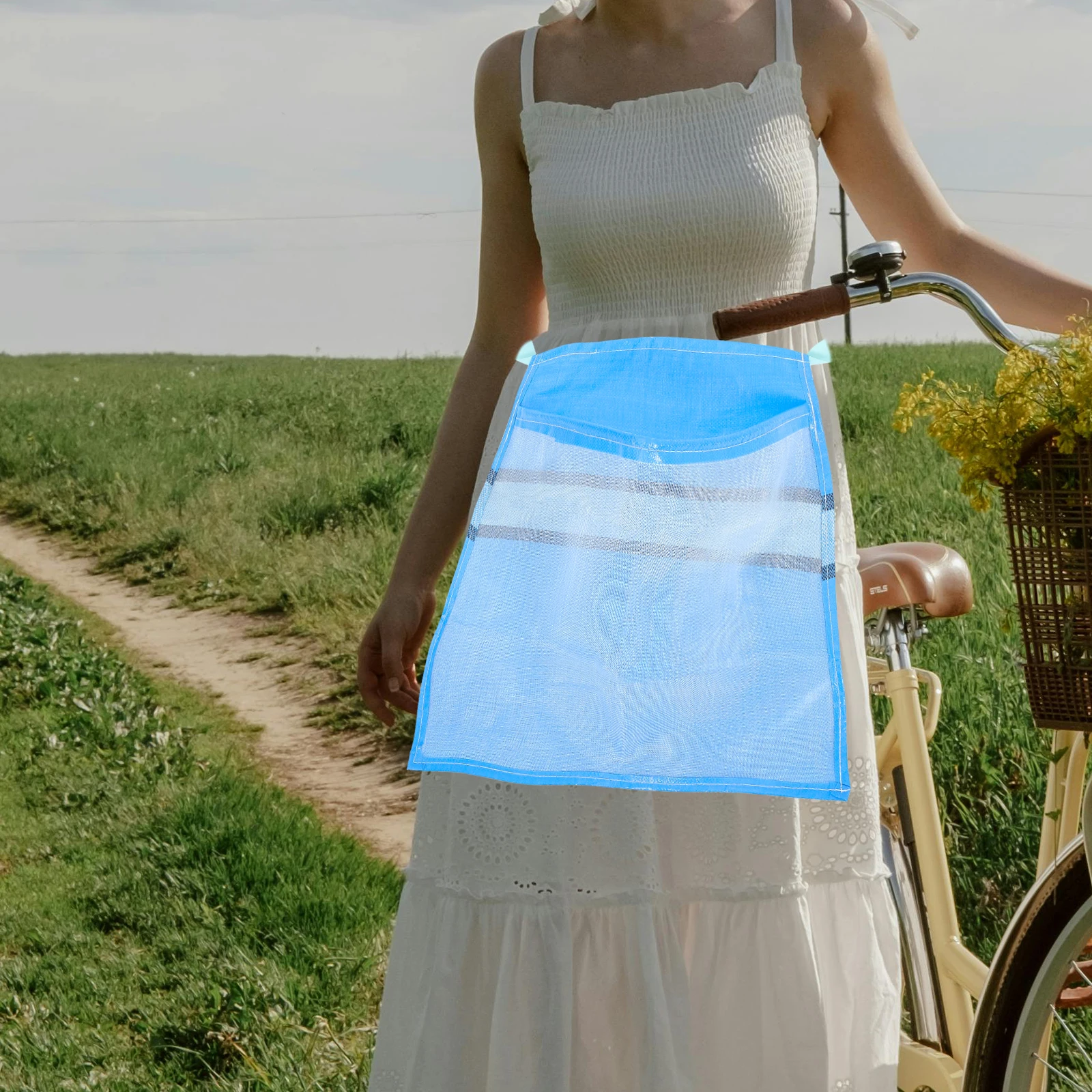 Delantal para huerto con correa ajustable, bolsa de nailon para recoger frutas, almacenamiento de cosecha de jardín, cesta de forrajeo, bolsa de malla para forraje de setas