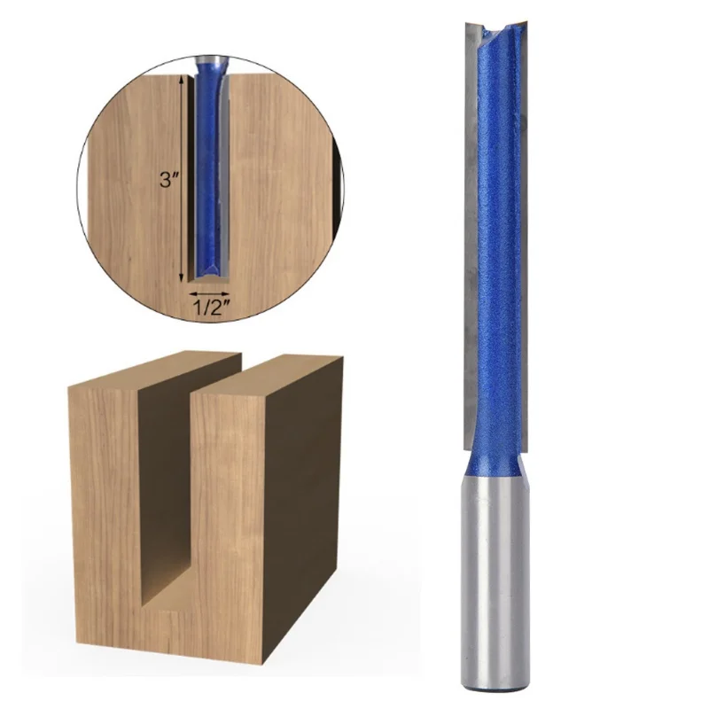 1/2 عرقوب طويل مستقيم فلوش تقليم راوتر بت التشذيب القاطع أداة قطع النجارة #4