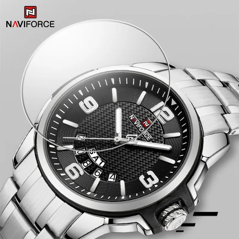 NAVIFORCE Brand New Original Watches For Men Business Classic Stainless Steel Waterproof Wristwatches Male Fashion Sports Clock