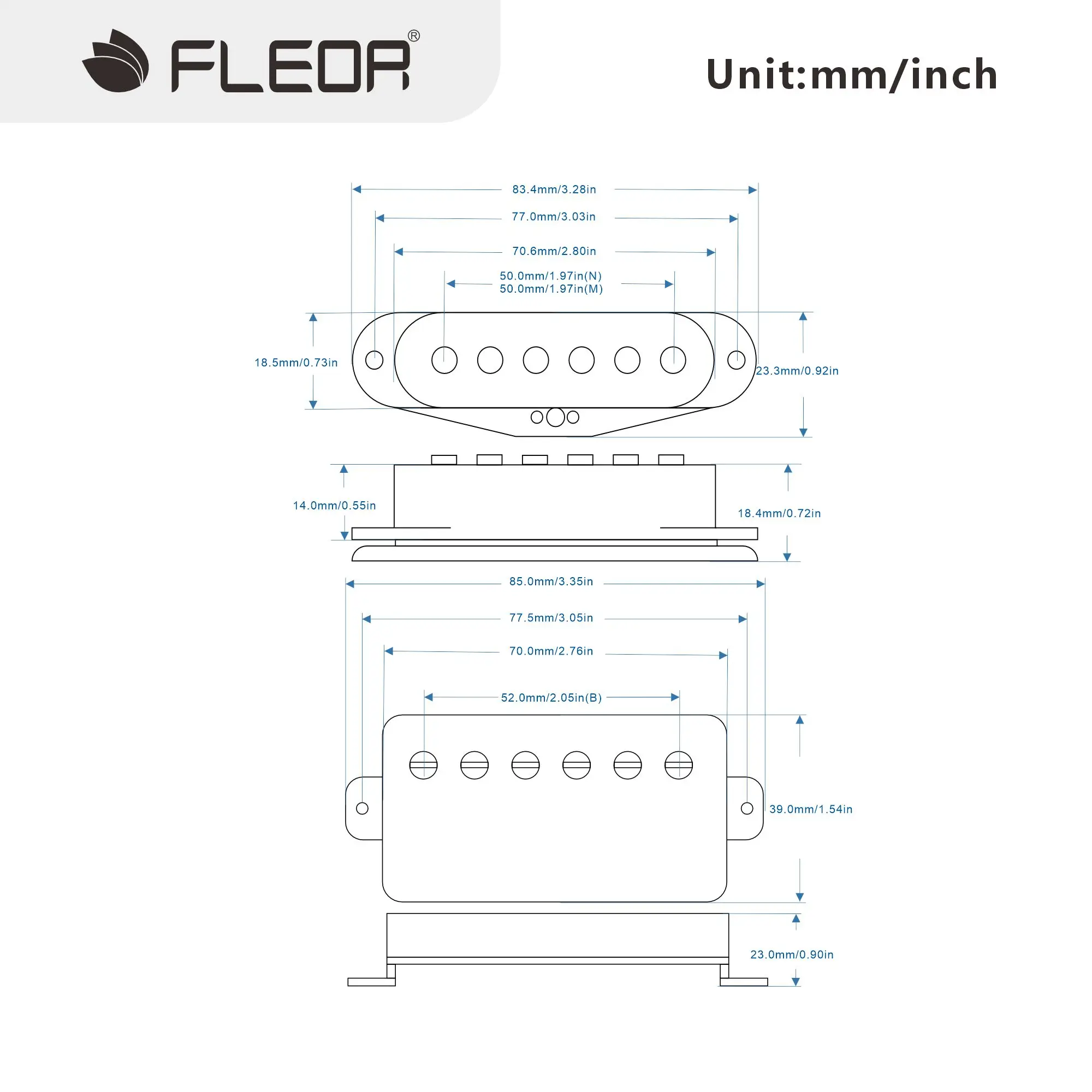 فلور لاقط الغيتار الكهربائي SSH ألنيكو 5 التقاطات HSS 5K + 5K + 8K أجزاء الغيتار #4