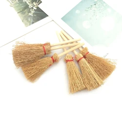 10Pcs Mini Broom Rope Straw Brooms Halloween Party Costume Witch Broom Dollhouse