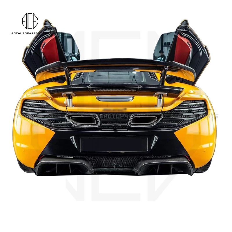 Real Carbon Fiber Car Rear Bumper Lip Splitter Diffuser Cover For Mclaren MP4-12C 625C 650S body kit 2011-2017
