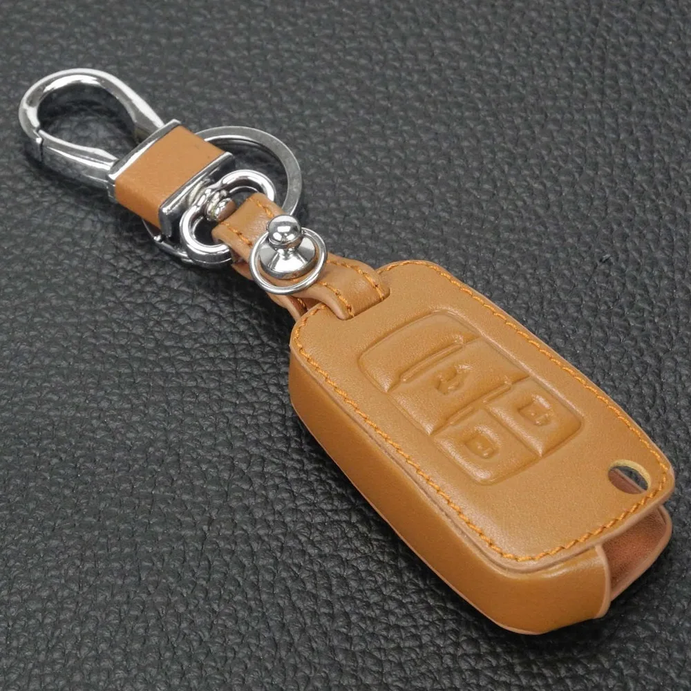 jingyuqin Leather Flip Key Cover For Chevrolet Cruze Aveo for Buick VAUXHALL OPEL Insignia Astra J Zafira C Remote Car 3BTN Case