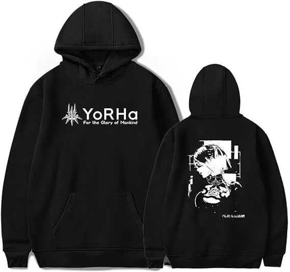 NieR Automata 2B Yorha Hoodie for Men and Women Cool Hip Hop Pullover Sweatshirt