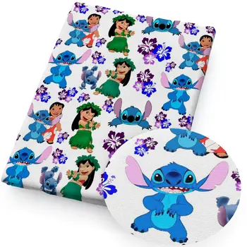 50*145 cm nebo 50*45 cm výprodej Disney kreslené filmy Lilo a Stitch bavlněná látka šicí prošívání patchwork vyšívání DIY materiál 6 nejlepší prodej látka Lilo a Stitch - №1