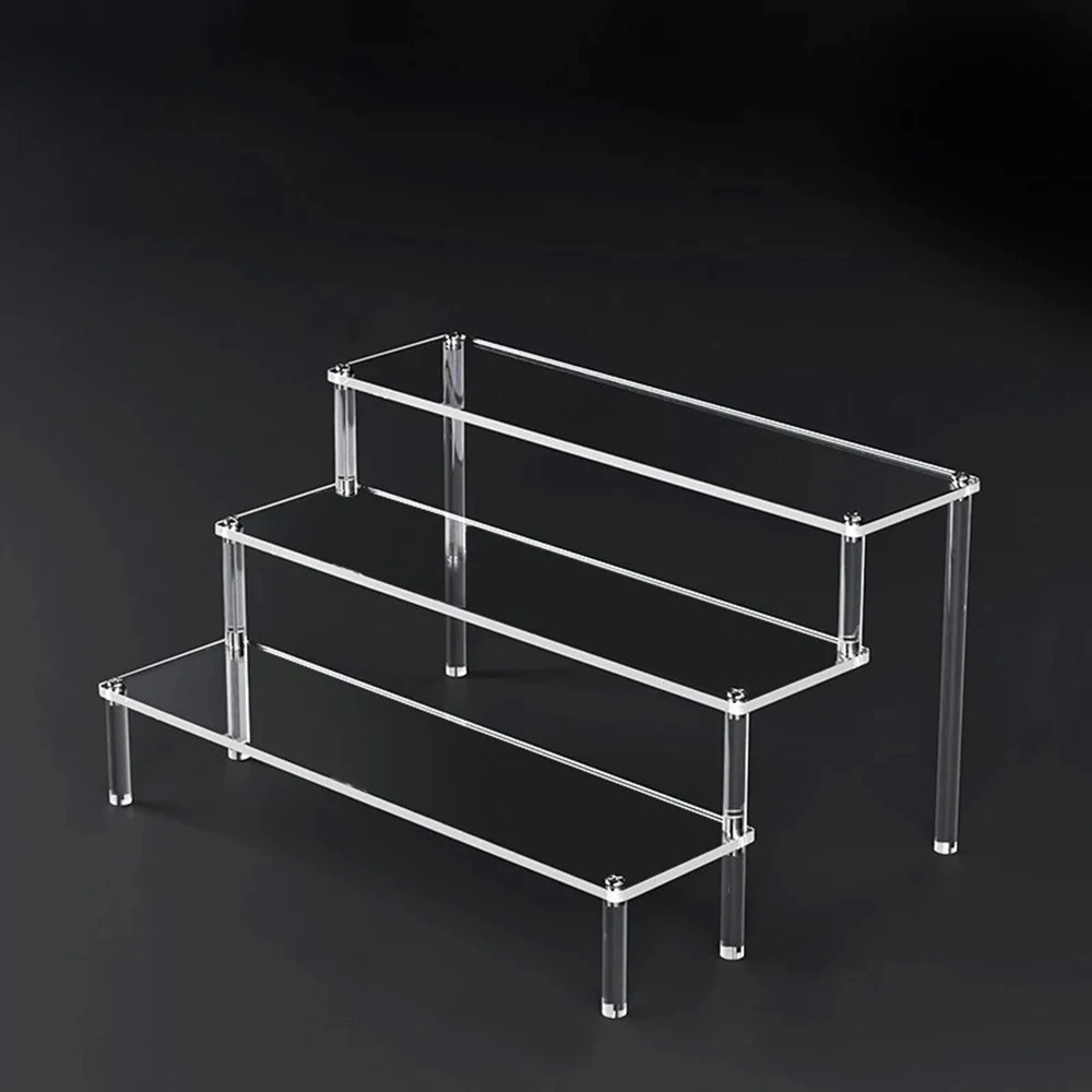 1-5-stufige Acryl-Display-Ständer, transparente Regale für Puppen, Tonfiguren, Desserts, Parfüm-Organizer, Vitrine W-10