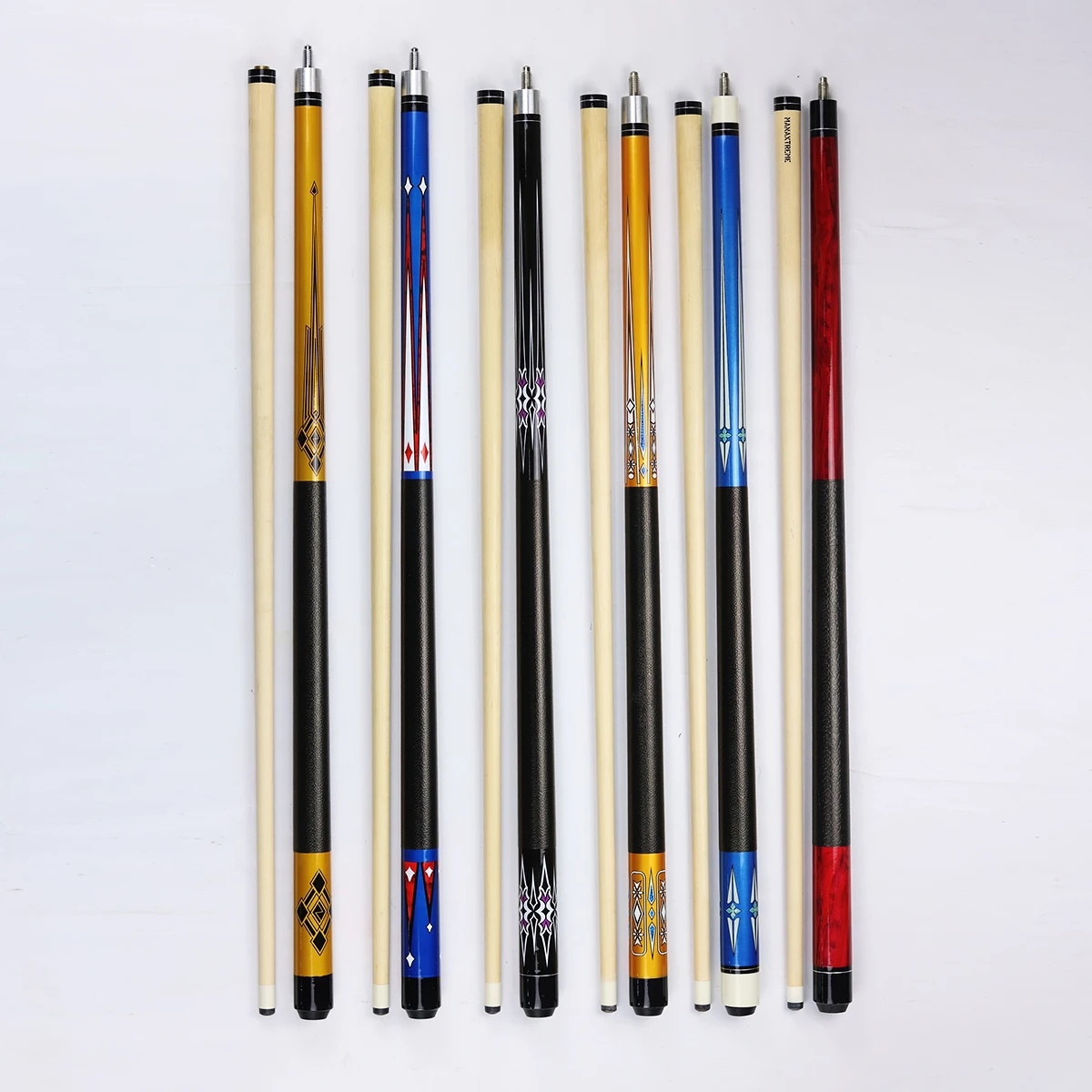 

Mixed Styles Promotion 1/2 Maple Pool Cue Smooth Grip Multi/Single-Layer Cowhide Tip Entry-Level Cue for Billiard Halls/Home Use